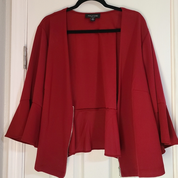 Burgundy Half Cropped Jacket - Picture 2 of 6